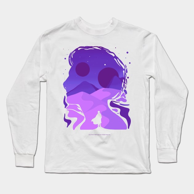 Paul Atreides on Arrakis, Double Exposure Minimalist Illustration Long Sleeve T-Shirt by Dream Artworks